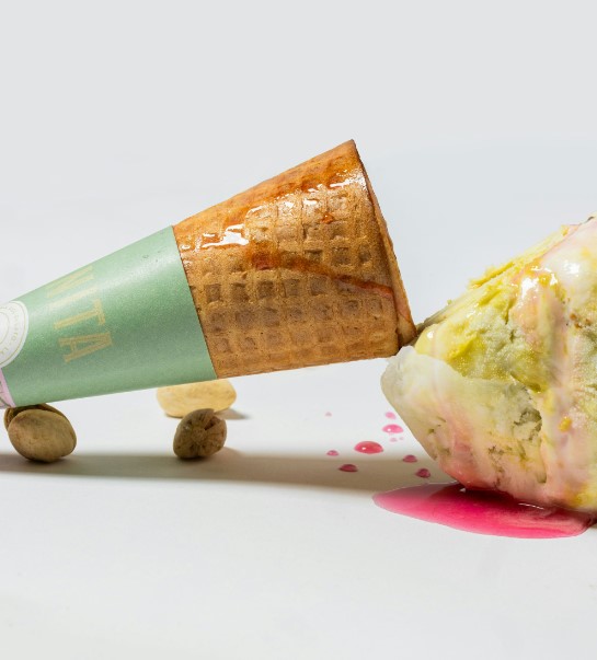 there is a cone with a cone sticking out of it